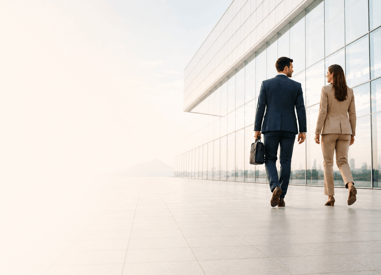 Business professionals representing international recruitment and hiring